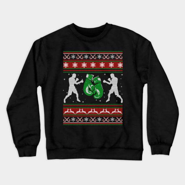 Boxing Ugly Christmas Sweater Crewneck Sweatshirt by uglygiftideas